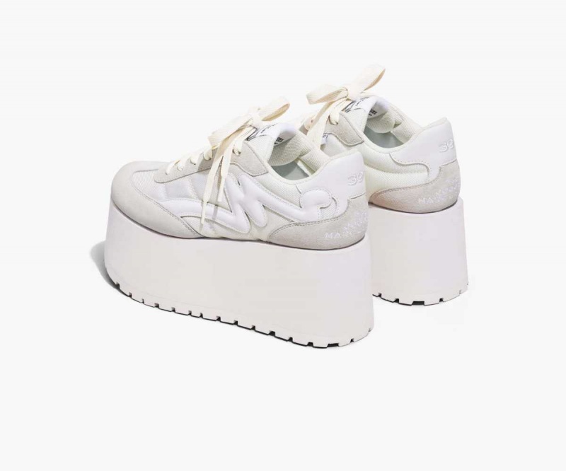 White Women's Marc Jacobs Platform Jogger Sneakers | USA000771