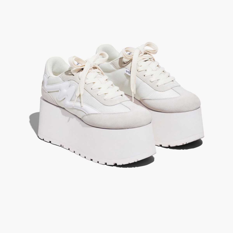 White Women\'s Marc Jacobs Platform Jogger Sneakers | USA000771