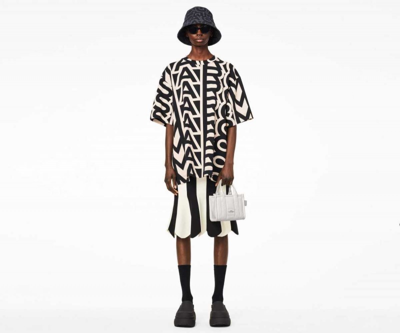 White Women's Marc Jacobs Shiny Crinkle Micro Tote Bags | USA000039