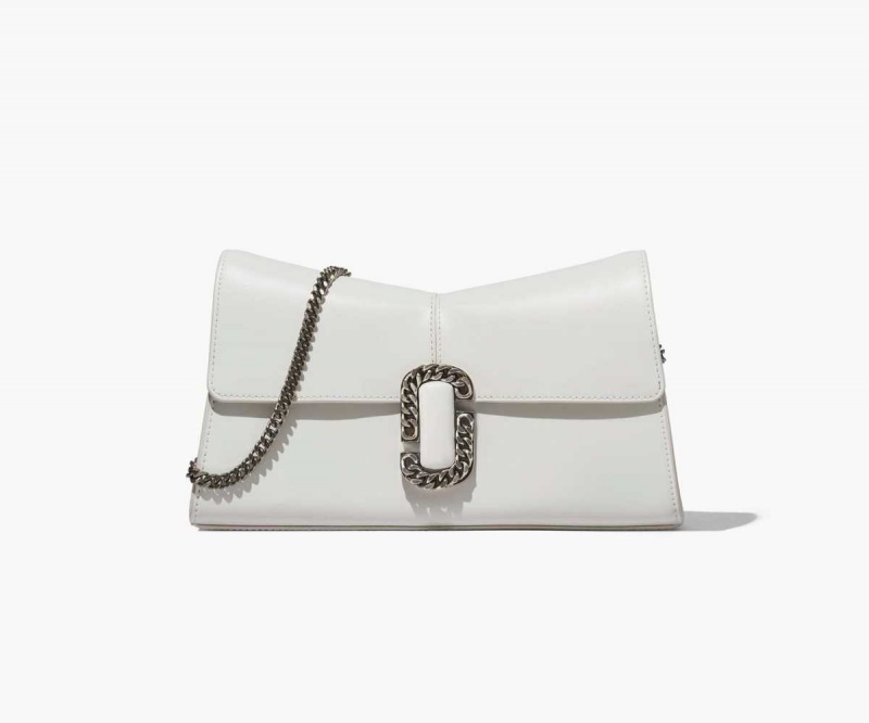 White Women's Marc Jacobs St. Marc Convertible Clutch Shoulder Bags | USA000240