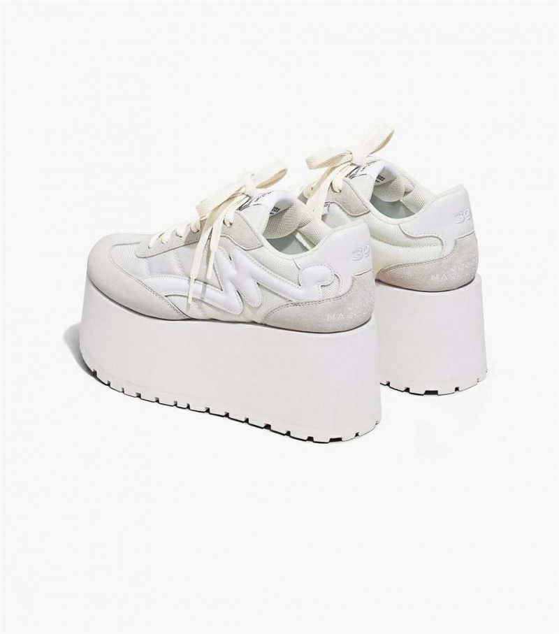White Women's Marc Jacobs The Platform Jogger Sneakers | USA000784