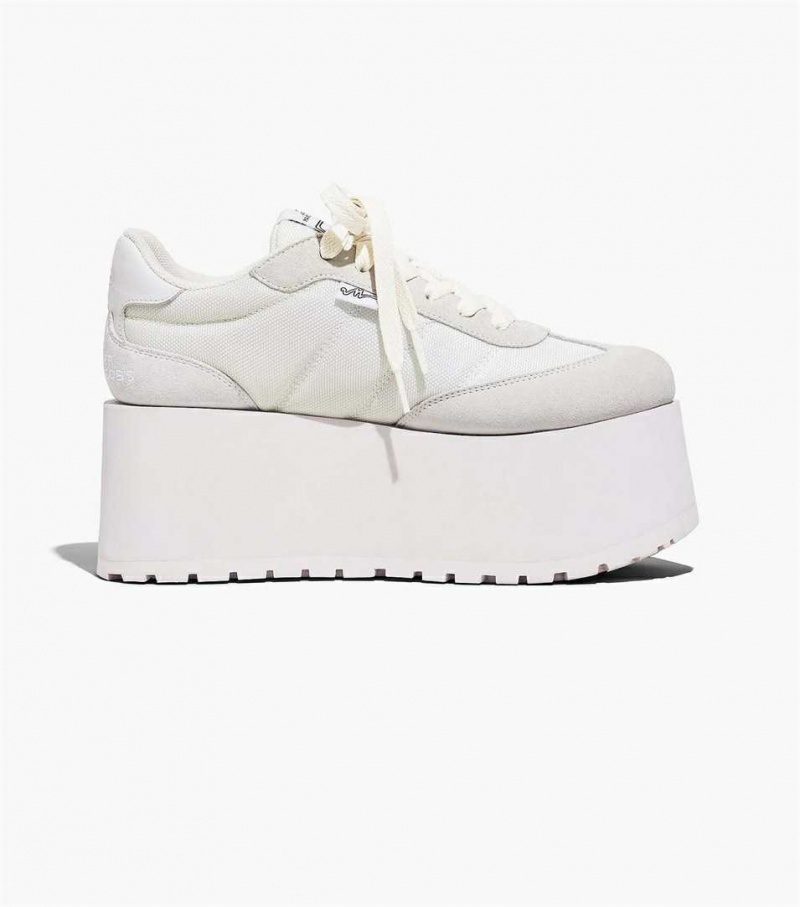 White Women's Marc Jacobs The Platform Jogger Sneakers | USA000784