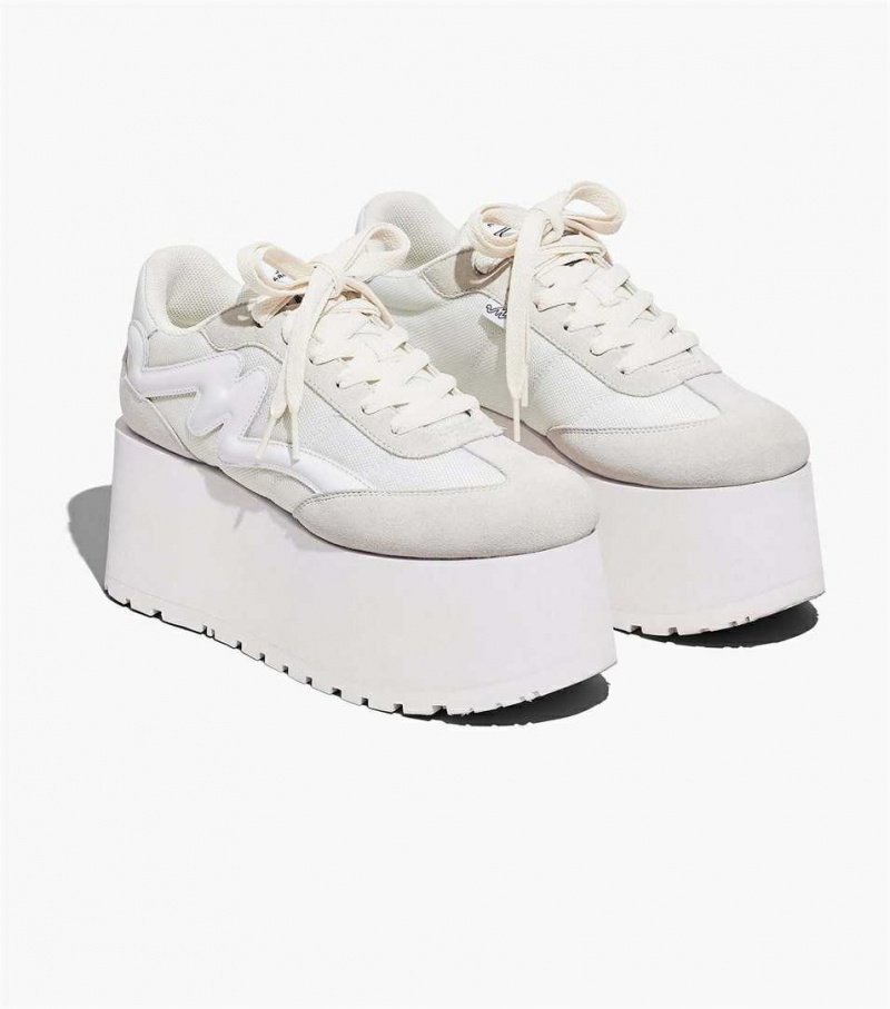 White Women\'s Marc Jacobs The Platform Jogger Sneakers | USA000784