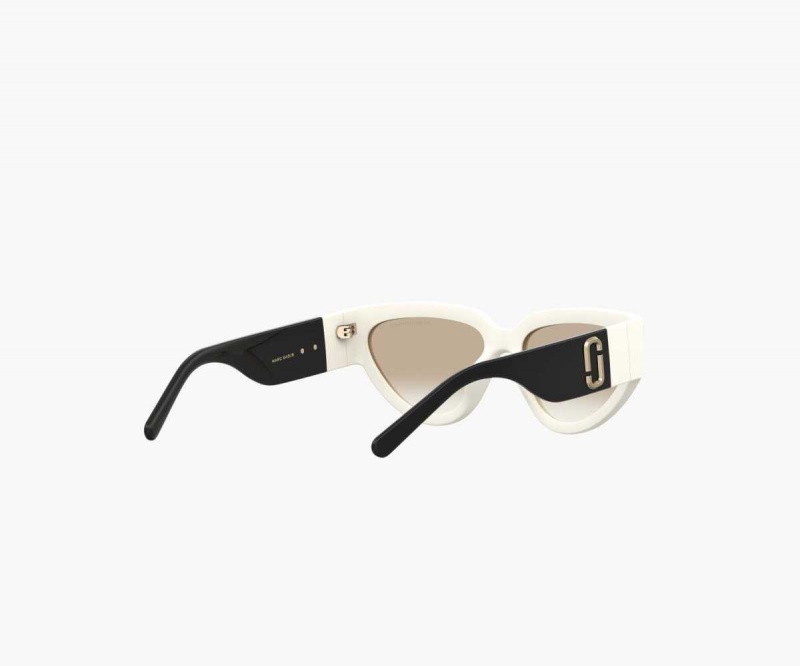 White / Black Women's Marc Jacobs J Marc Cat Eye Sunglasses | USA000566