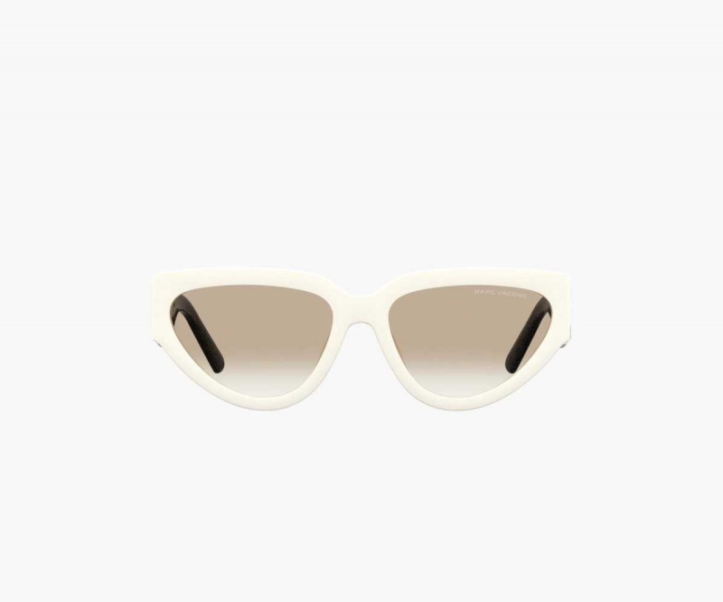 White / Black Women's Marc Jacobs J Marc Cat Eye Sunglasses | USA000566