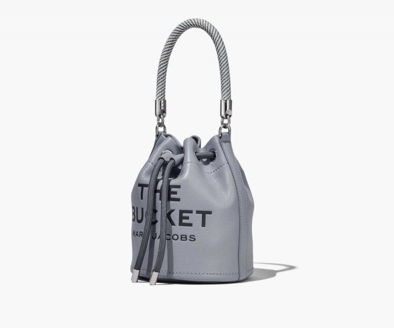 Wolf Grey Women's Marc Jacobs Leather Bucket Bags | USA000159