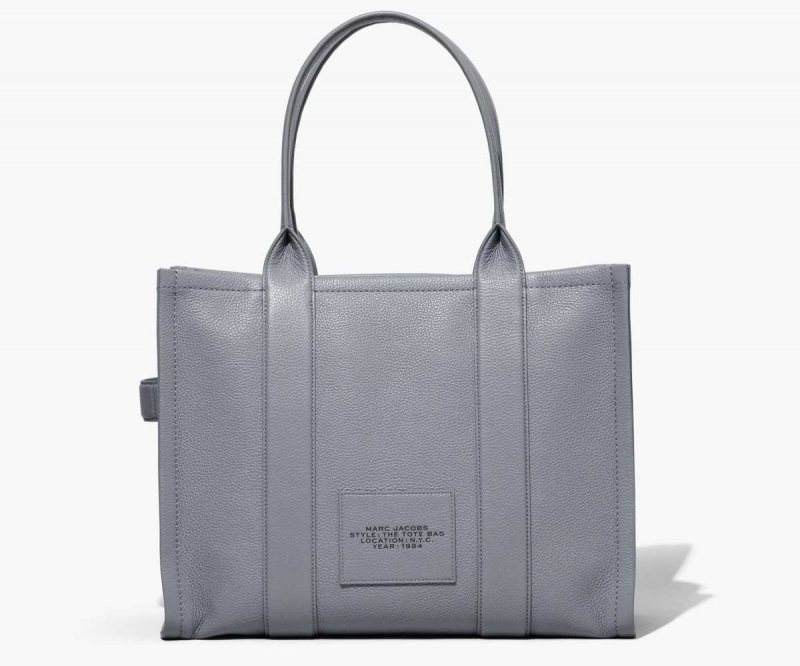 Wolf Grey Women's Marc Jacobs Leather Large Tote Bags | USA000106