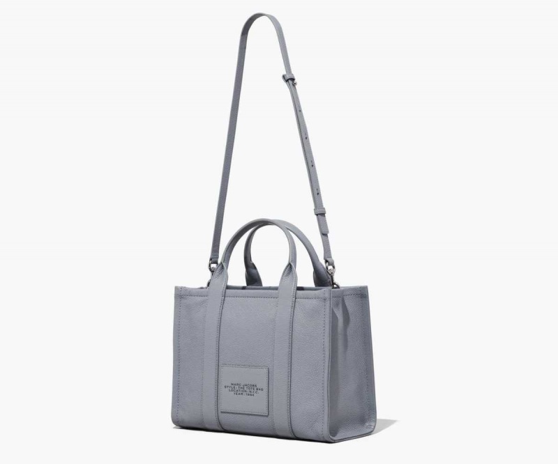 Wolf Grey Women's Marc Jacobs Leather Medium Tote Bags | USA000108