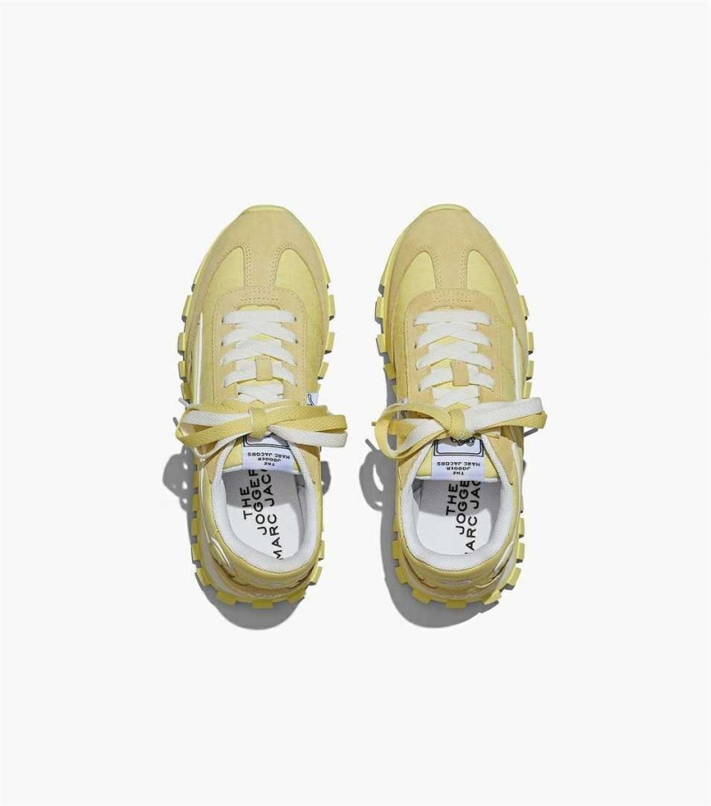Yellow Women's Marc Jacobs The Croc-Embossed Jogger Sneakers | USA000797