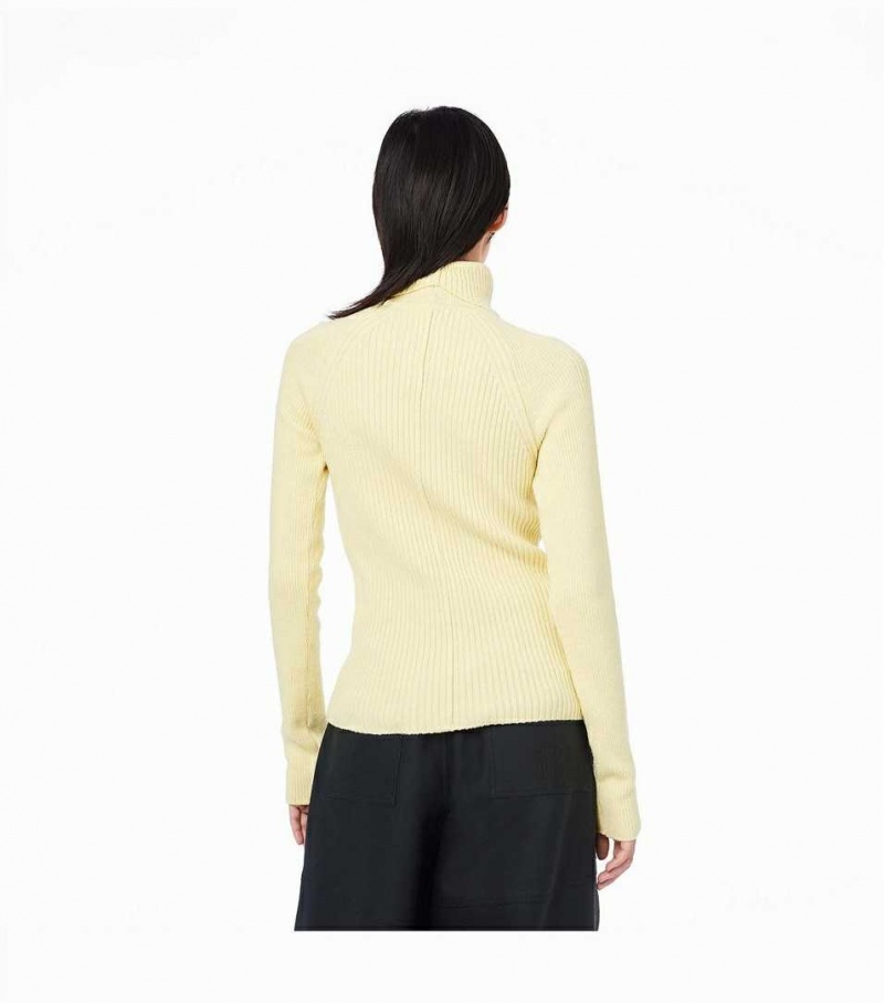 Yellow Women's Marc Jacobs The Ribbed Turtleneck Sweaters | USA000652